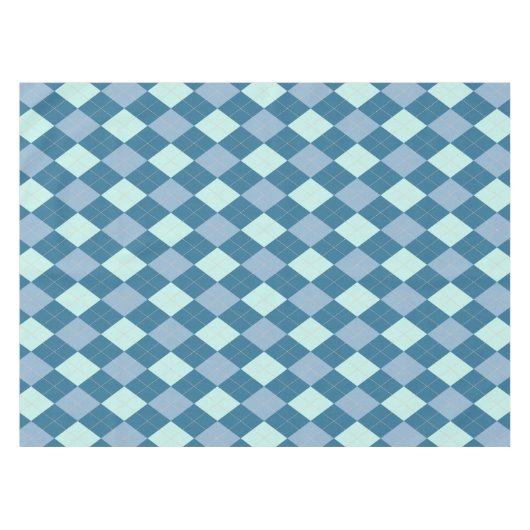 Blue Argyle  Pattern Tafelkleed (Voorkant (Horizontaal))