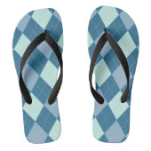 Blue Argyle  Pattern Teenslippers (Voetbed)