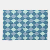 Blue Argyle  Pattern Theedoek (Horizontaal)