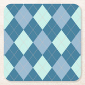 Blue Argyle  Pattern Vierkante Kartonnen Onderzetter (Voorkant)
