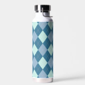 Blue Argyle Pattern Waterfles (Links)