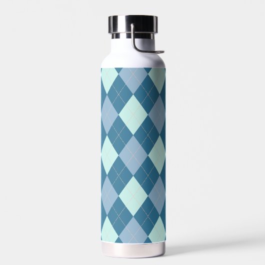 Blue Argyle  Pattern Waterfles (Links)