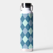 Blue Argyle Pattern Waterfles (Voorkant)