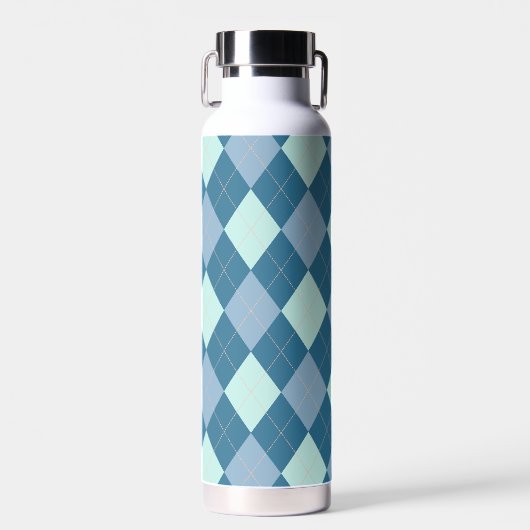 Blue Argyle  Pattern Waterfles (Voorkant)