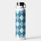 Blue Argyle Pattern Waterfles (Achterkant)