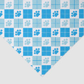 Blue Argyle Paw Print Patroon Tissuepapier (Detail)