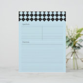 Blue Argyle Recipe Letterhead (Staand voorkant)