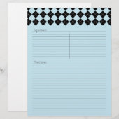 Blue Argyle Recipe Letterhead (Voorkant / Achterkant)