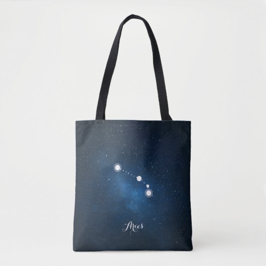 Blue Aries Zodiac Sign Constellation Draagtas (Voorkant)