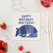 Blue Armadillo gepersonaliseerde aangepaste berich Servet (Insitu)