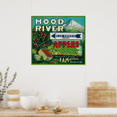 Blue Arrow Apple Crate LabelHood River, OF Poster (Keuken)