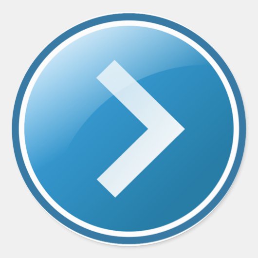Blue Arrow-Button - rechts Ronde Sticker (Voorkant)