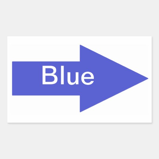 Blue Arrow Sign-Sticker Rechthoekige Sticker (Voorkant)