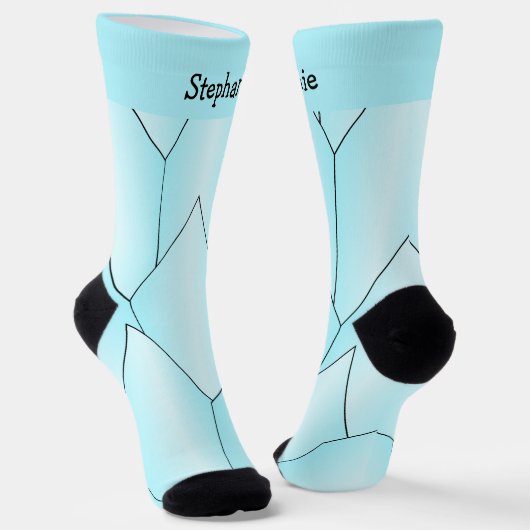 Blue Art Deco Design Sokken (Gebogen)
