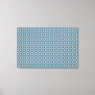 Blue Art Deco Patroon Canvas Afdruk