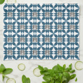 Blue Art Deco Patroon Theedoek (Gevouwen)