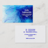 blue art ink motion beau carte de visite (Devant / Derrière)