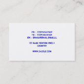 blue art ink motion beau carte de visite (Dos)