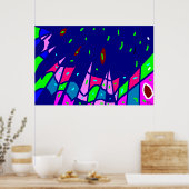 Blue Art Print Poster (Keuken)