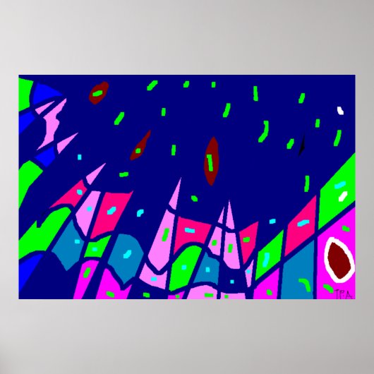 Blue Art Print Poster (Voorkant)