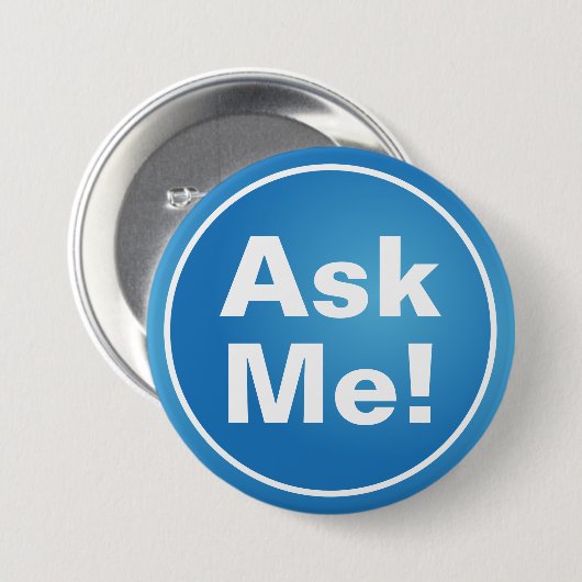 Blue Ask me Text Button (Voorkant /achterkant)