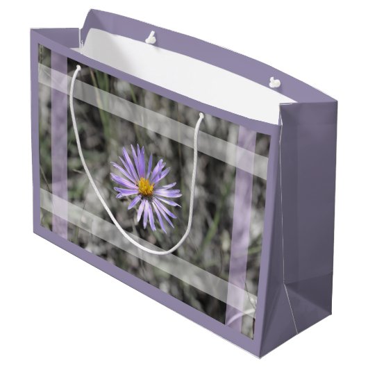 Blue Aster Flower Groot Cadeauzakje (Achterkant Gekanteld)