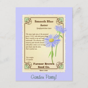Blue Aster Seed Packet Kaart