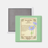 Blue Aster Seed Packet Magneet (Voorkant / Achterkant)