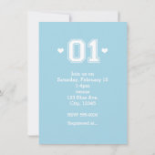 Blue Athletic 01 1er Anniversaire Invitation douch (Dos)