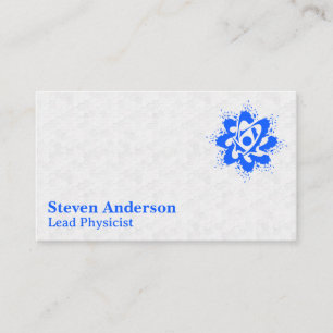Blue Atom Logo wetenschap natuurkunde Visitekaartje