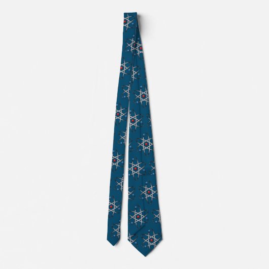Blue Atom Molecule Pattern Teacher Science Stropdas (Achterkant)