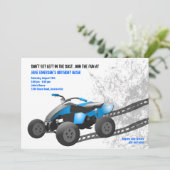 Blue ATV Invitation Kaart (Staand voorkant)