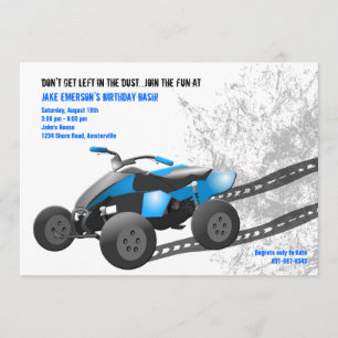 Blue ATV Invitation Kaart