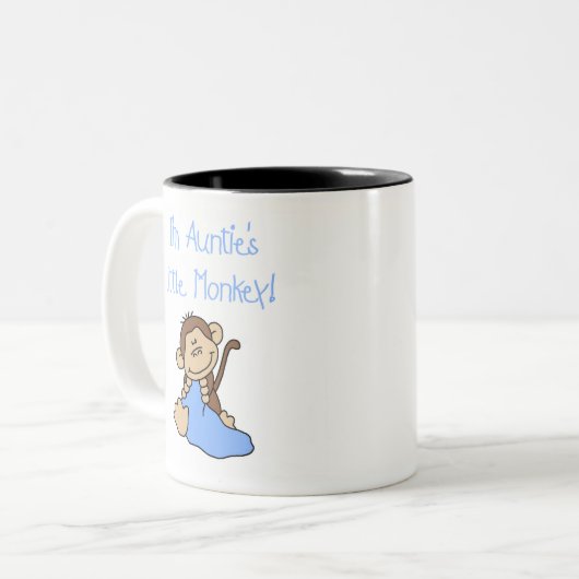 Blue Auntie's aap Tweekleurige Koffiemok (Voorkant links)