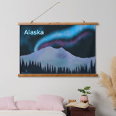 Blue Aurora - Alaska Hangend Wandkleed (Slaapkamer)
