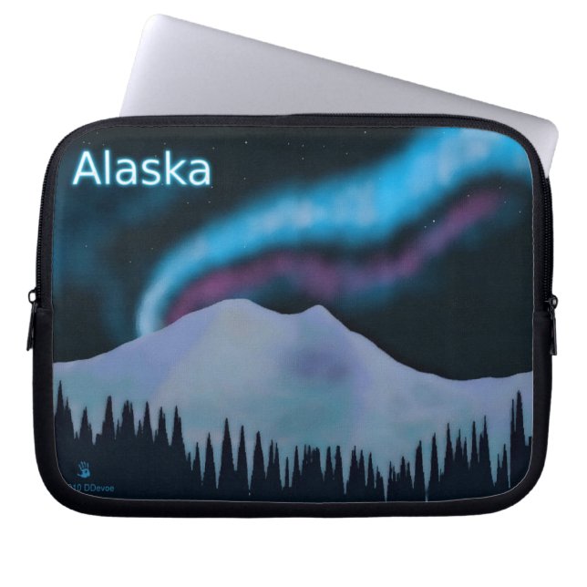 Blue Aurora Laptop Sleeve (Voorkant)