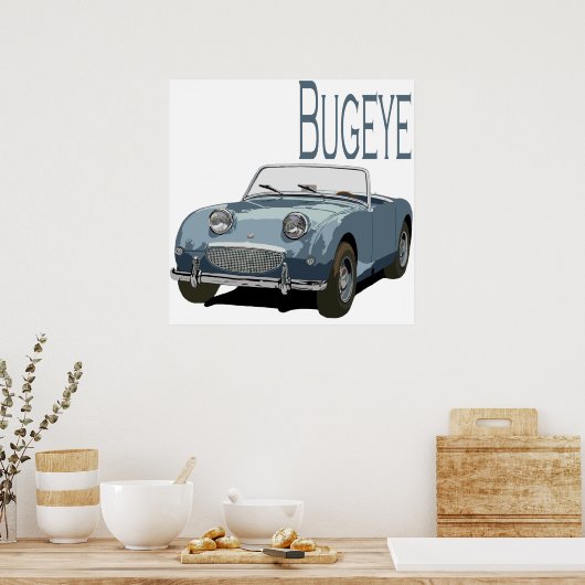 Blue Austin Healey Sprite Poster (Keuken)