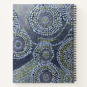 Blue Australian Modern Art Dot Custom Name Notitieboek (Achterkant)