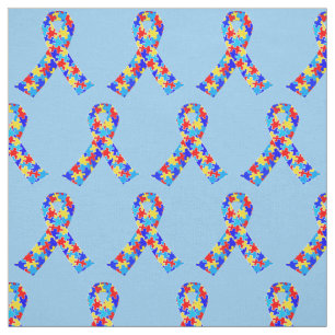 Blue Autism Awareness Ribbon Stof