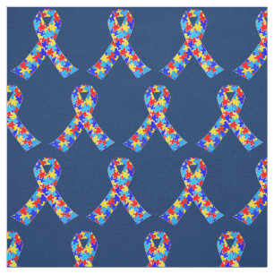 Blue Autism Awareness Ribbon Stof