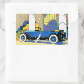 Blue Automobile Ad Rechthoekige Sticker (Tas)