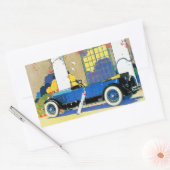 Blue Automobile Ad Rechthoekige Sticker (Envelop)