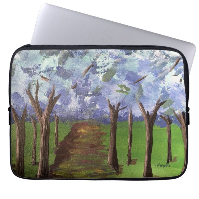 Blue Autumn Bossen Laptop Sleeve (Voorkant)