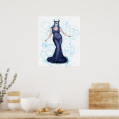 Blue Ava Swirls Poster (Keuken)