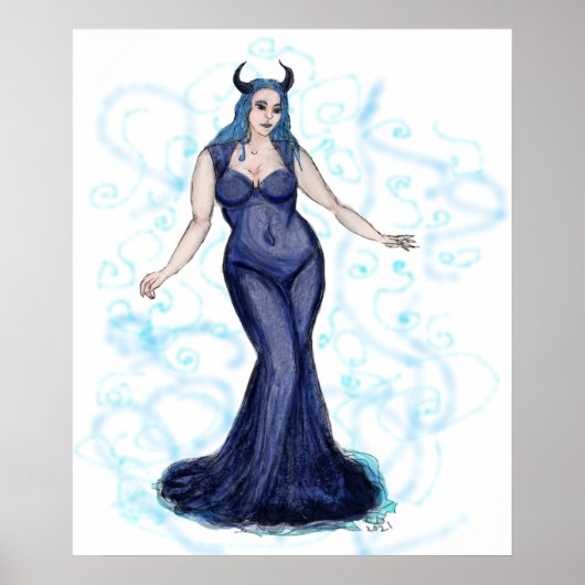 Blue Ava Swirls Poster (Voorkant)