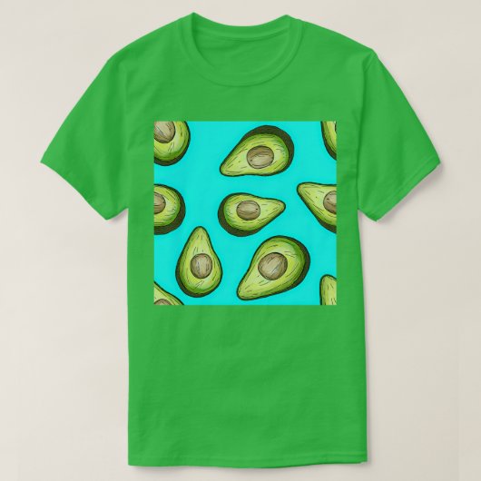 Blue Avocado Pattern T-shirt (Design voorkant)