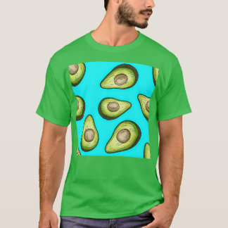 Blue Avocado Pattern T-shirt