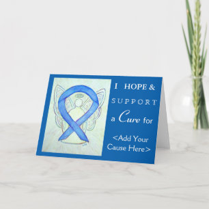 Blue Awareness Ribbon Angel Art Wenskaarten Kaart
