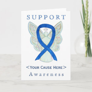 Blue Awareness Ribbon Angel Gepersonaliseerd Card Kaart