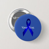 Blue Awareness Ribbon Button Sjabloon (Voorkant /achterkant)